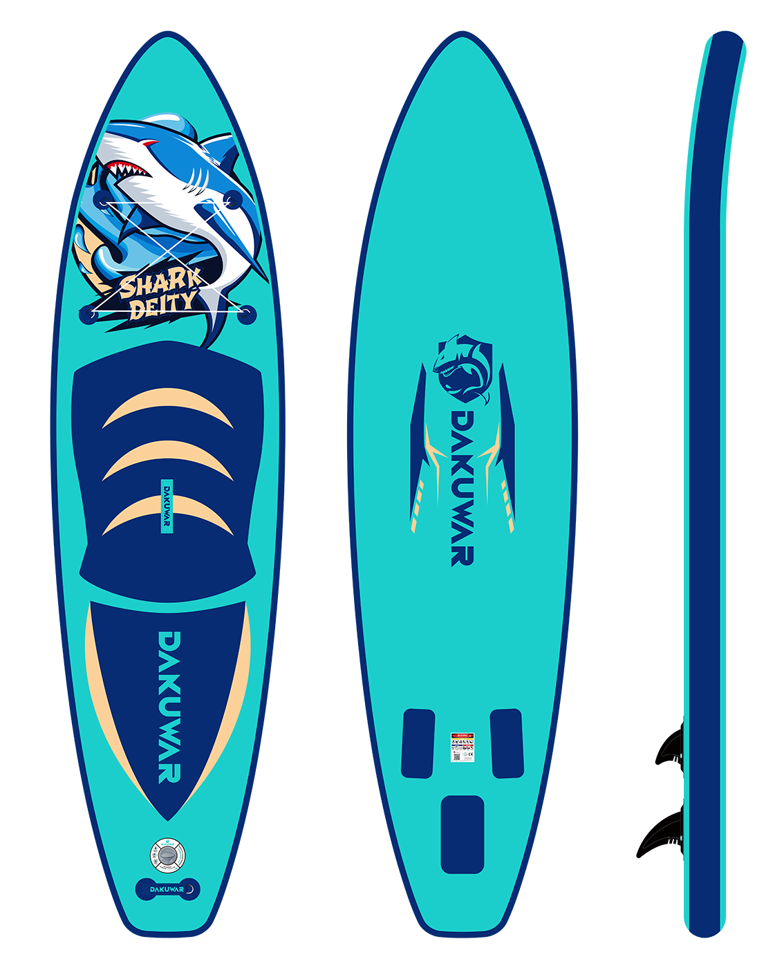 Inflatable Stand Up Paddle Board 10'6" Shark God